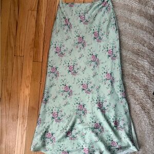 Floral Green Maxi Skirt